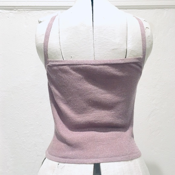 KATHRYN DIANOS metallic woven cami cropped top - Picture 3 of 6